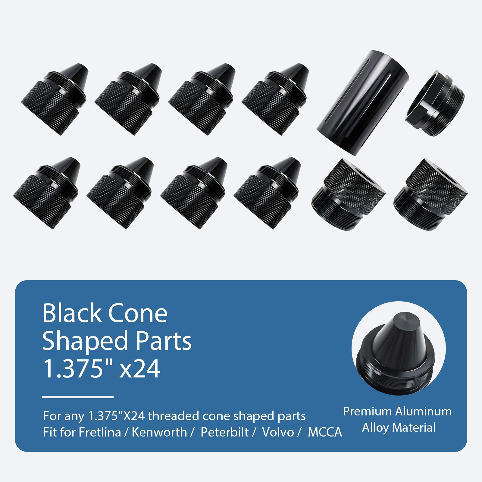 For 1.375”x24 Cone Parts Aluminum Alloy Sealed End Cap Replacement