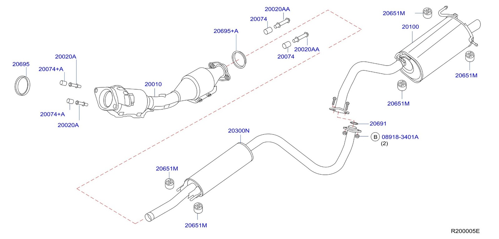 2013-2019 Genuine Nissan Sentra 1.8L Front Pipe Hose Tube Assembly 20010-3SR1A