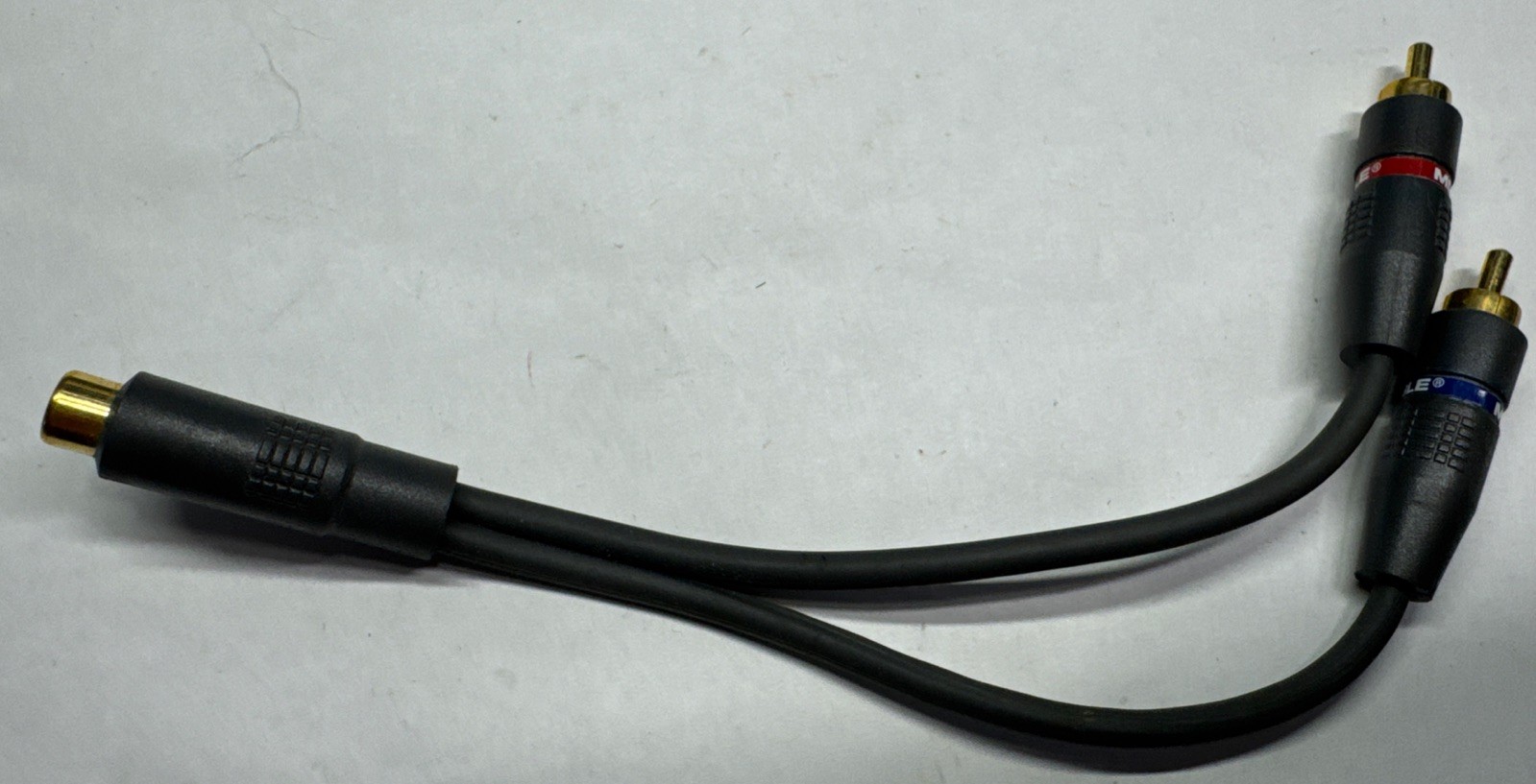 Monster Stereo Y Adapter Cable Female To Male RCA 8 inch