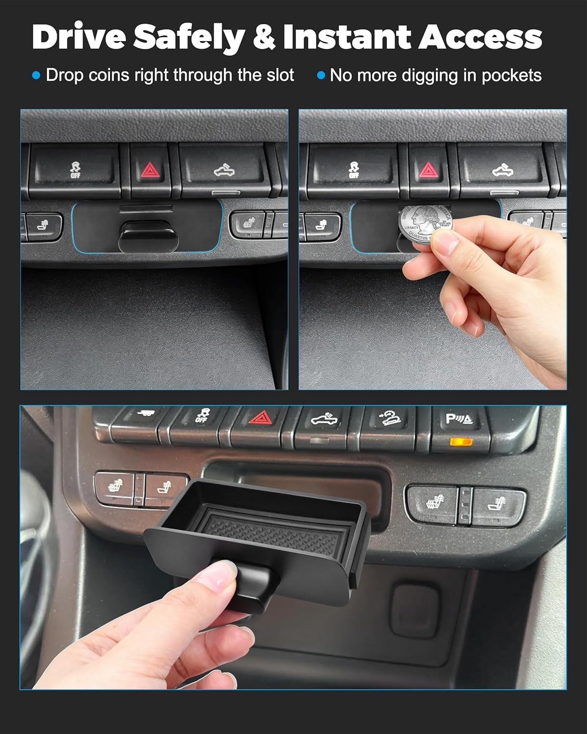For Chevy Colorado 2015-2022 Center Console Drawer Storage Tray Box Accessories