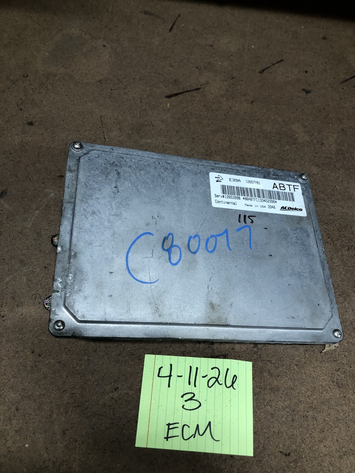 2013-16 Chevrolet Equinox Engine Control Module Computer ECU 12657781 ABTF Plugs