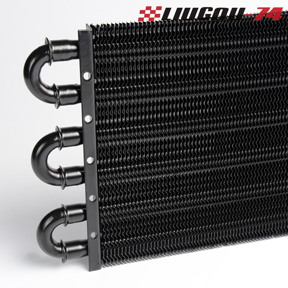 Universal 6 Row Aluminum Remote Transmission Oil Cooler Radiator Converter Kit