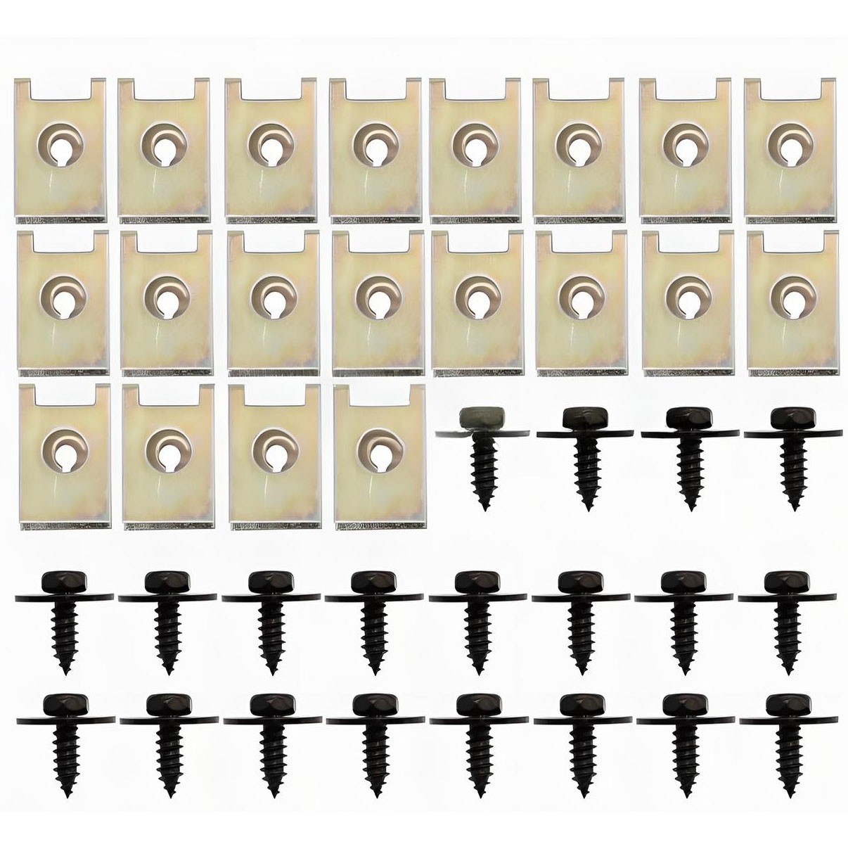 40X Metal U Nut Clip Gasket Fastener Car Screw Body Fender Bumper Retainer Lot