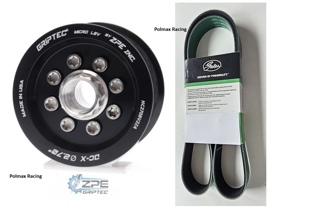 ZPE Griptec 2.70 pulley / hub , Gates green belt for 2015-23 Hellcat Challenger