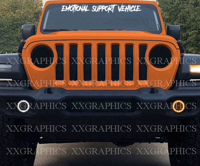 Emotional Support Vehicle Vinyl Windshield Decal Sticker Fits Car Truck SUV Jeep