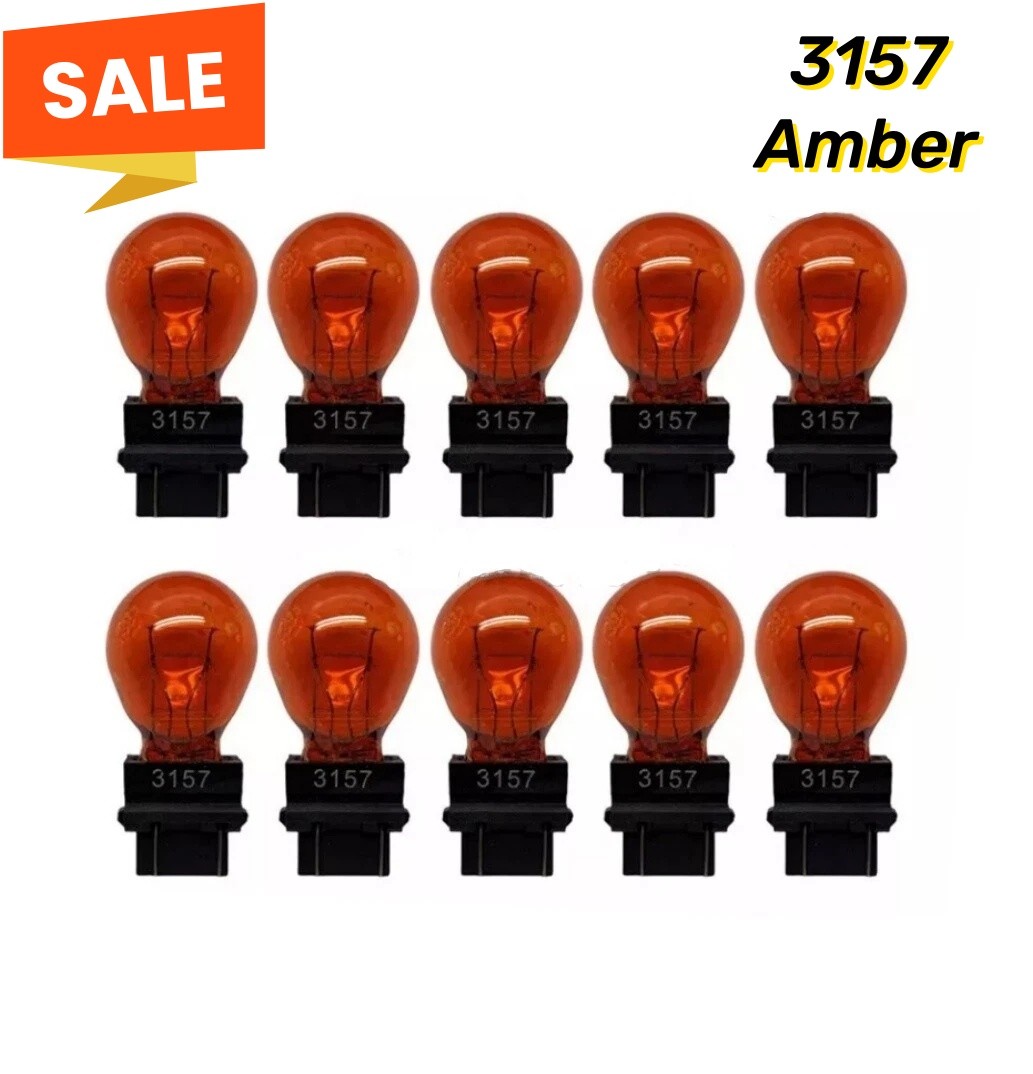 Bulk Lot of 10 Amber Turn Signal Parking DRL Light Bulbs 3157