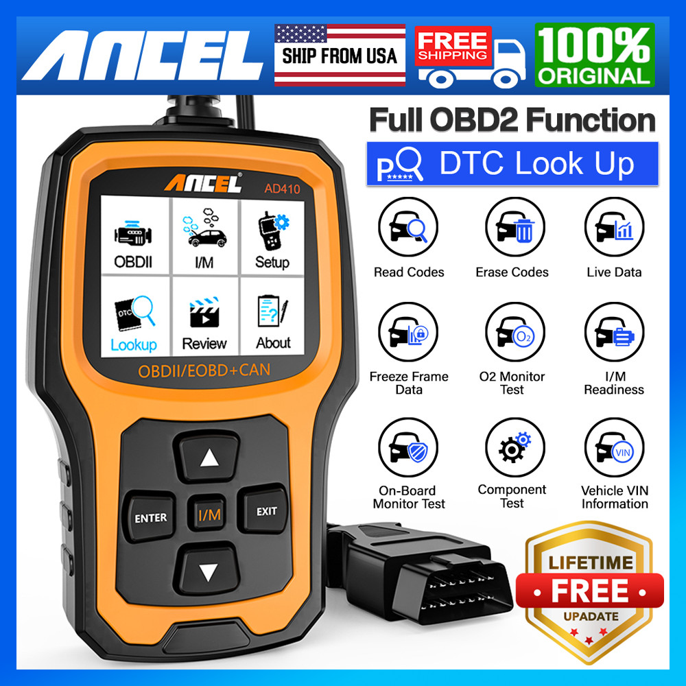 Car ANCEL AD410 Diagnostic Scanner OBD2 Scan Tool Code Reader Check Engine Fault