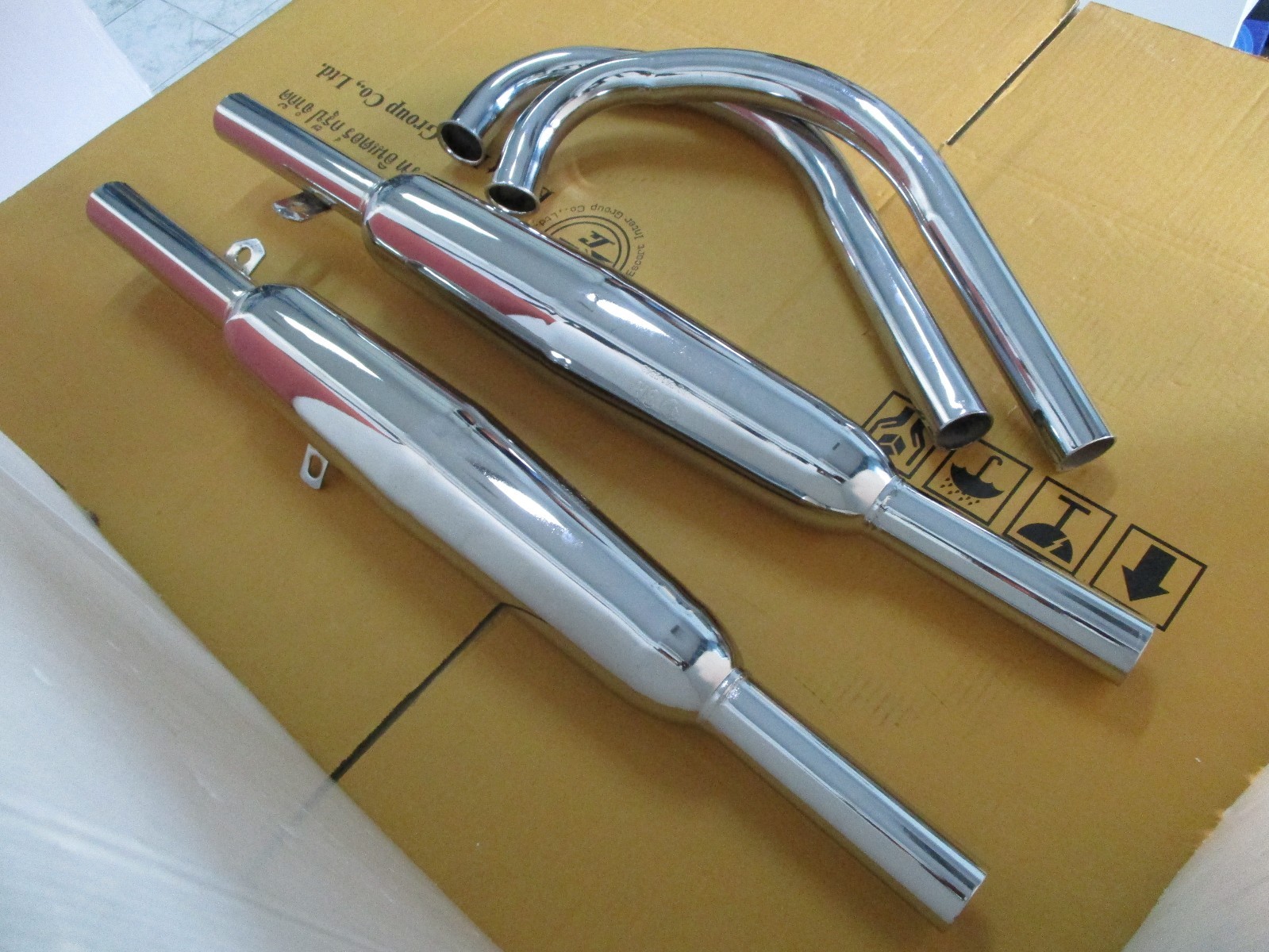Fit HONDA SUPERHAWK CB72 CB77 EXHAUST MUFFLER SET+ HEADER PIPE SET /TRIUMP STYLE