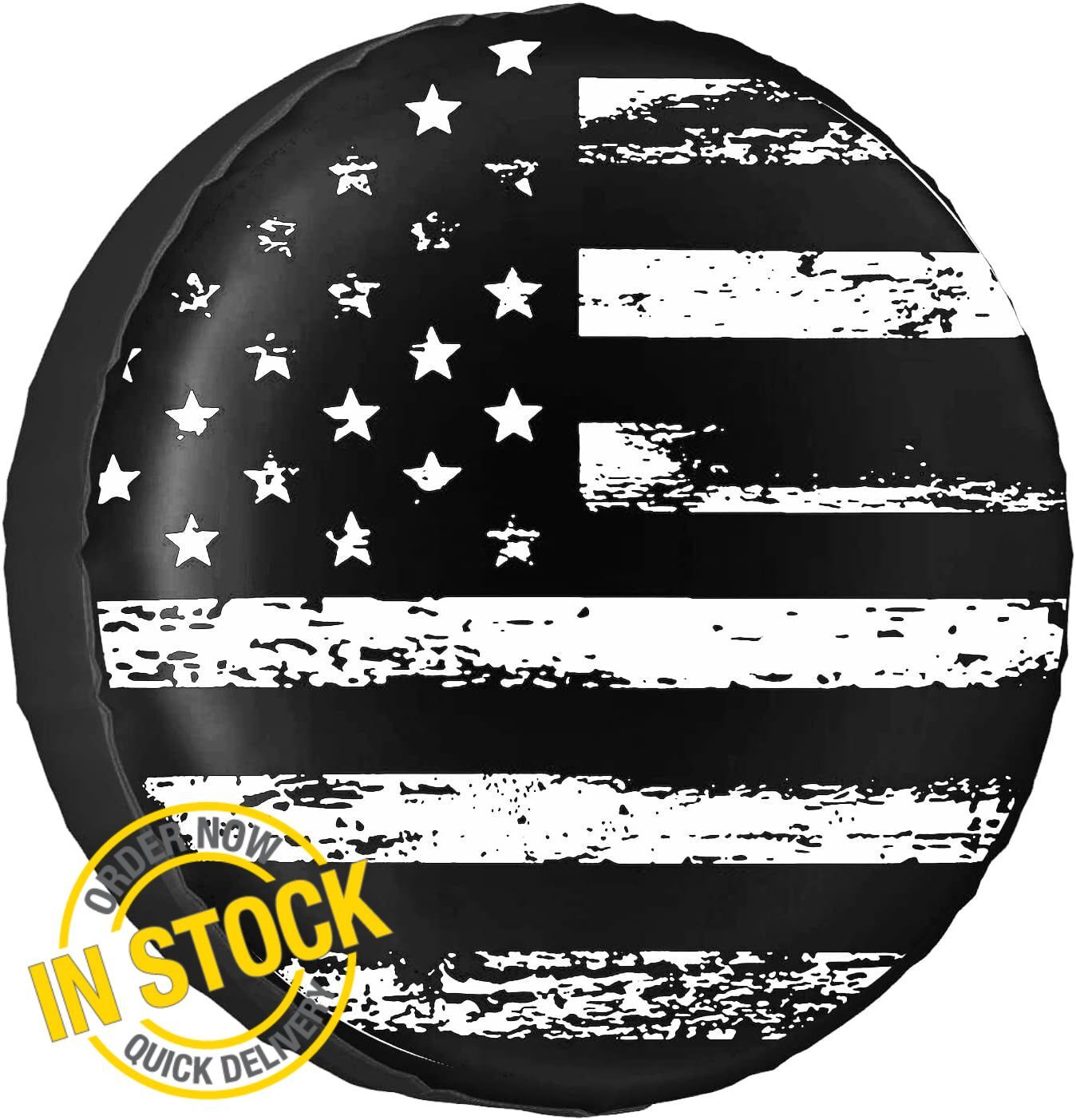 18″ American Flag Spare Tire Cover Fit Jeep Wrangler Rv SUV Truck Travel Trailer