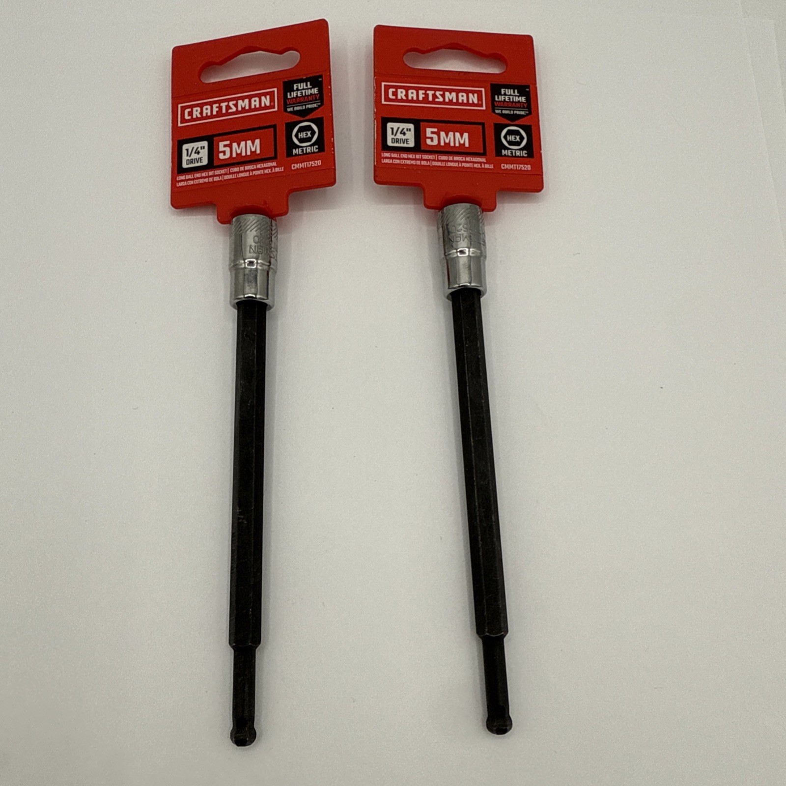 CRAFTSMAN 1/4-in Drive 5mm Hex Bit Socket (CMMT17520) X 2 !!! Brand New metric