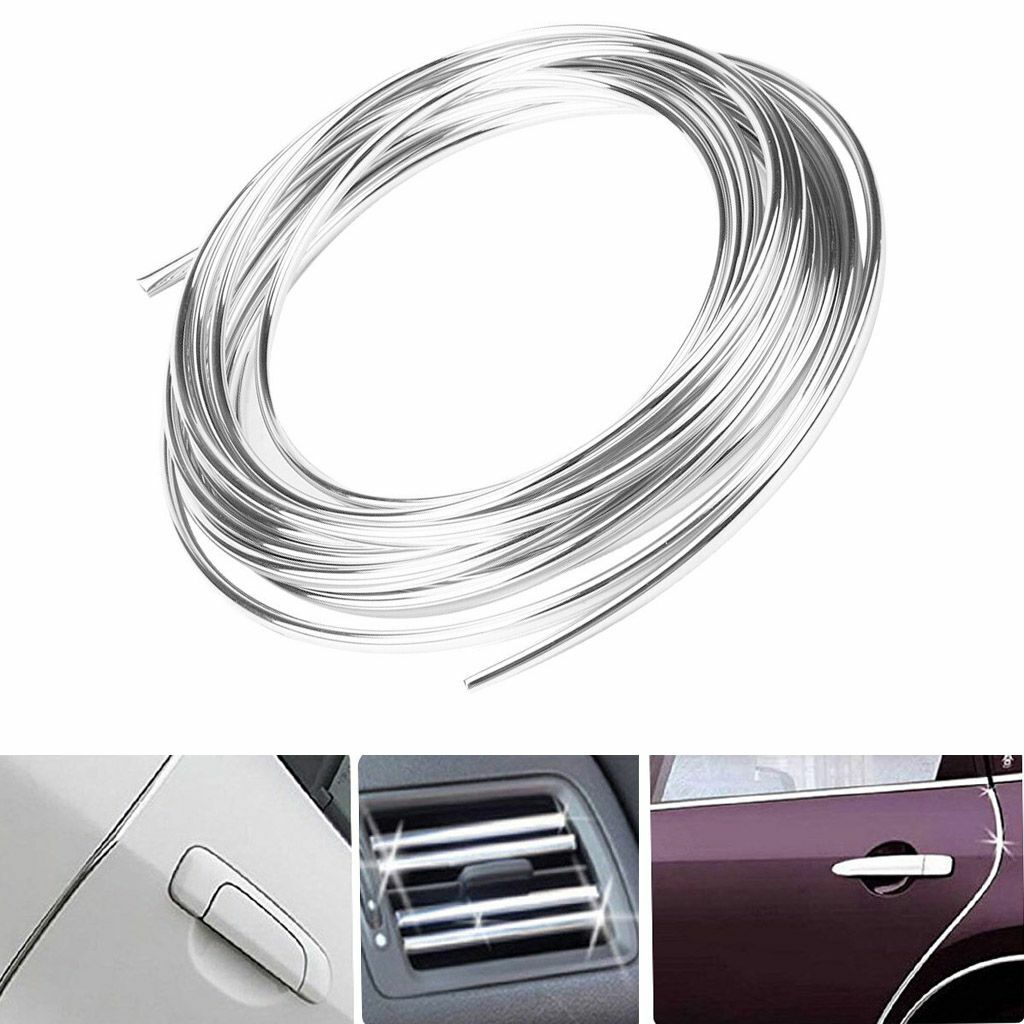 20FT Long Silver Chrome Car Door Edge Guard Molding Trim Protectors Strip Cover
