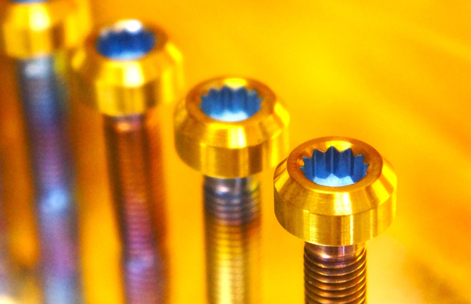 80pcs set Oro Azul Titanium Split Rim BBS Wheel Bolts M7x24mm 12point Socket