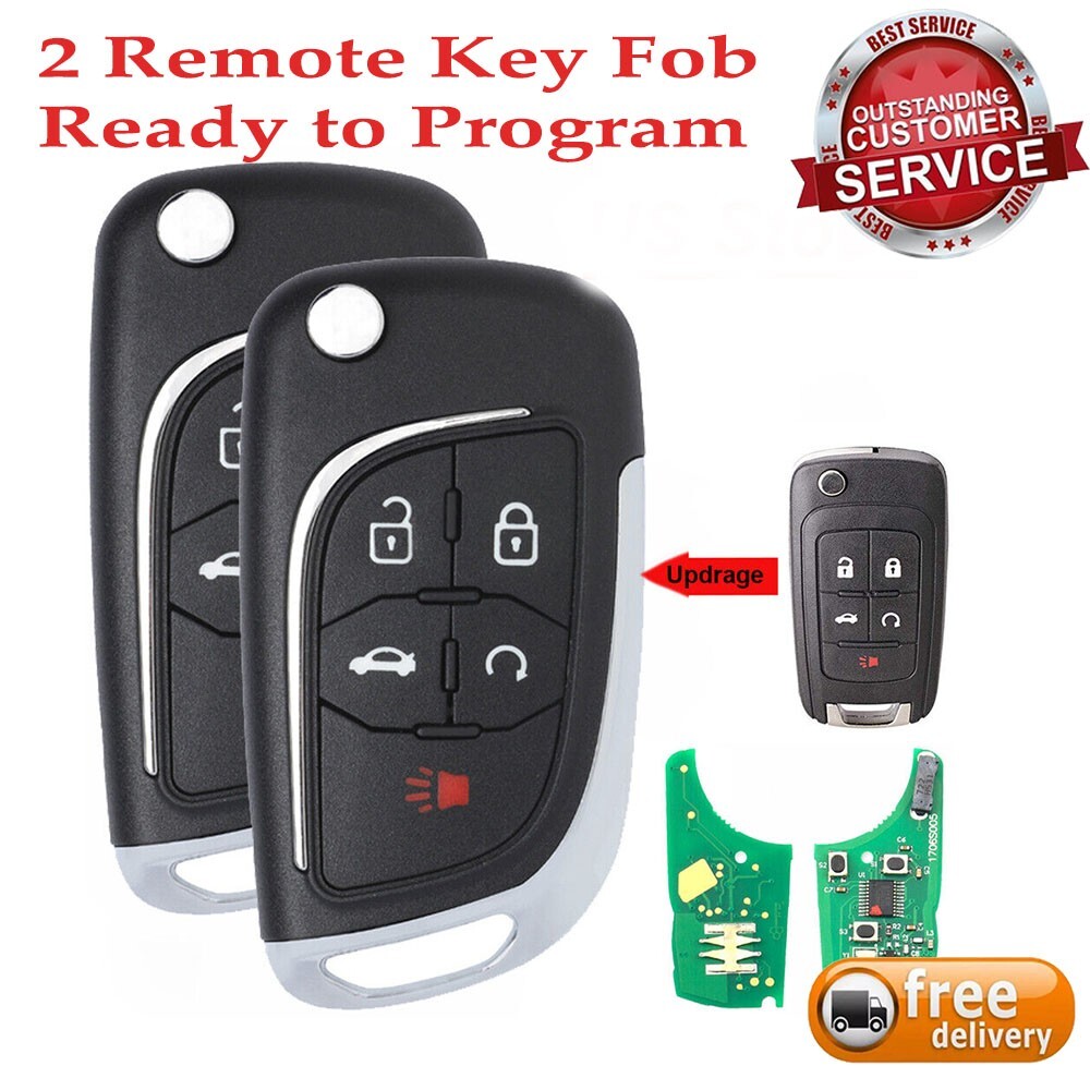 2 for 2010 2011 2012 2013 2014 Chevy Camaro Cruze Equinox Malibu Remote Key Fob