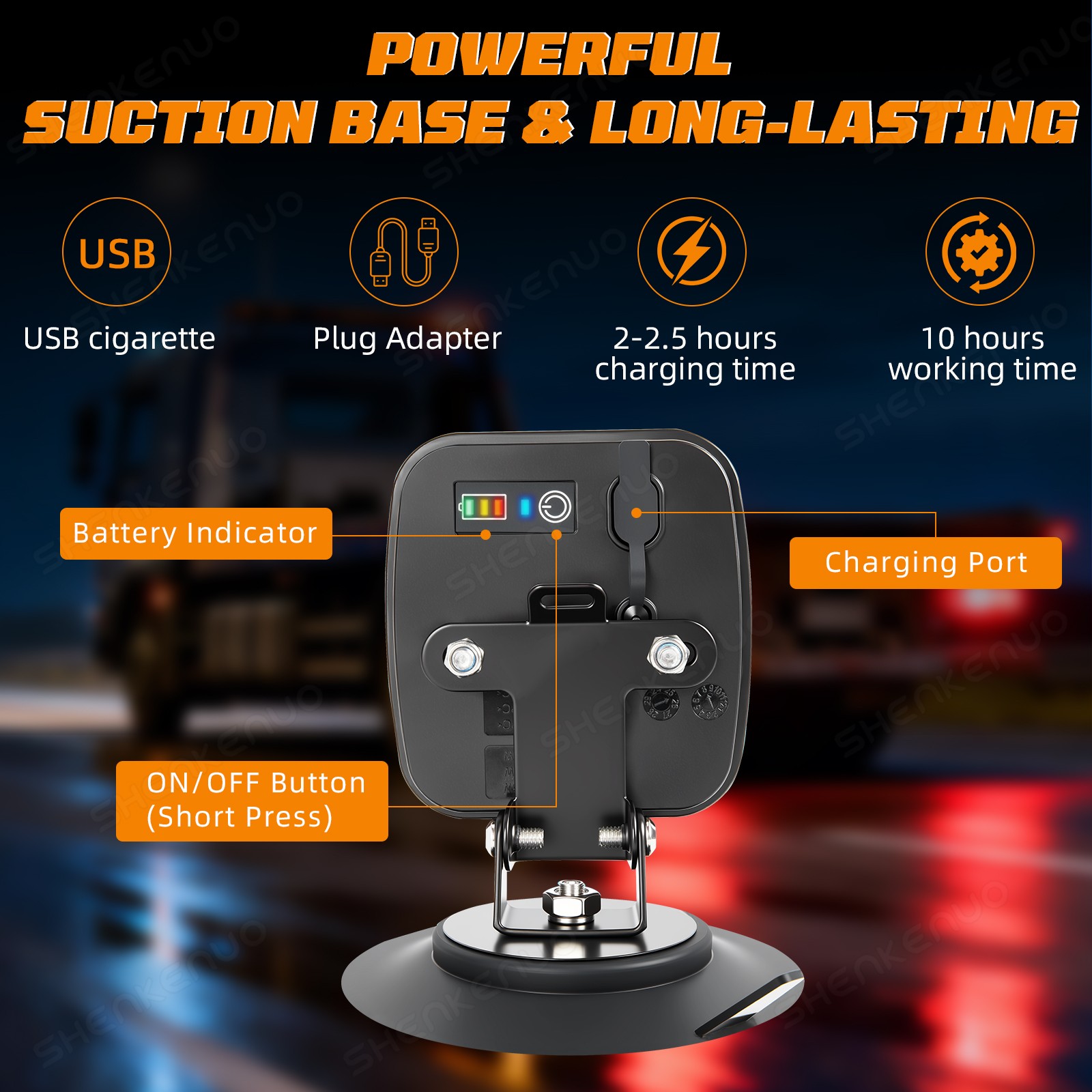 IP67 Waterproof Magnetic Trailer Lights Wireless Effective in both fog and rain