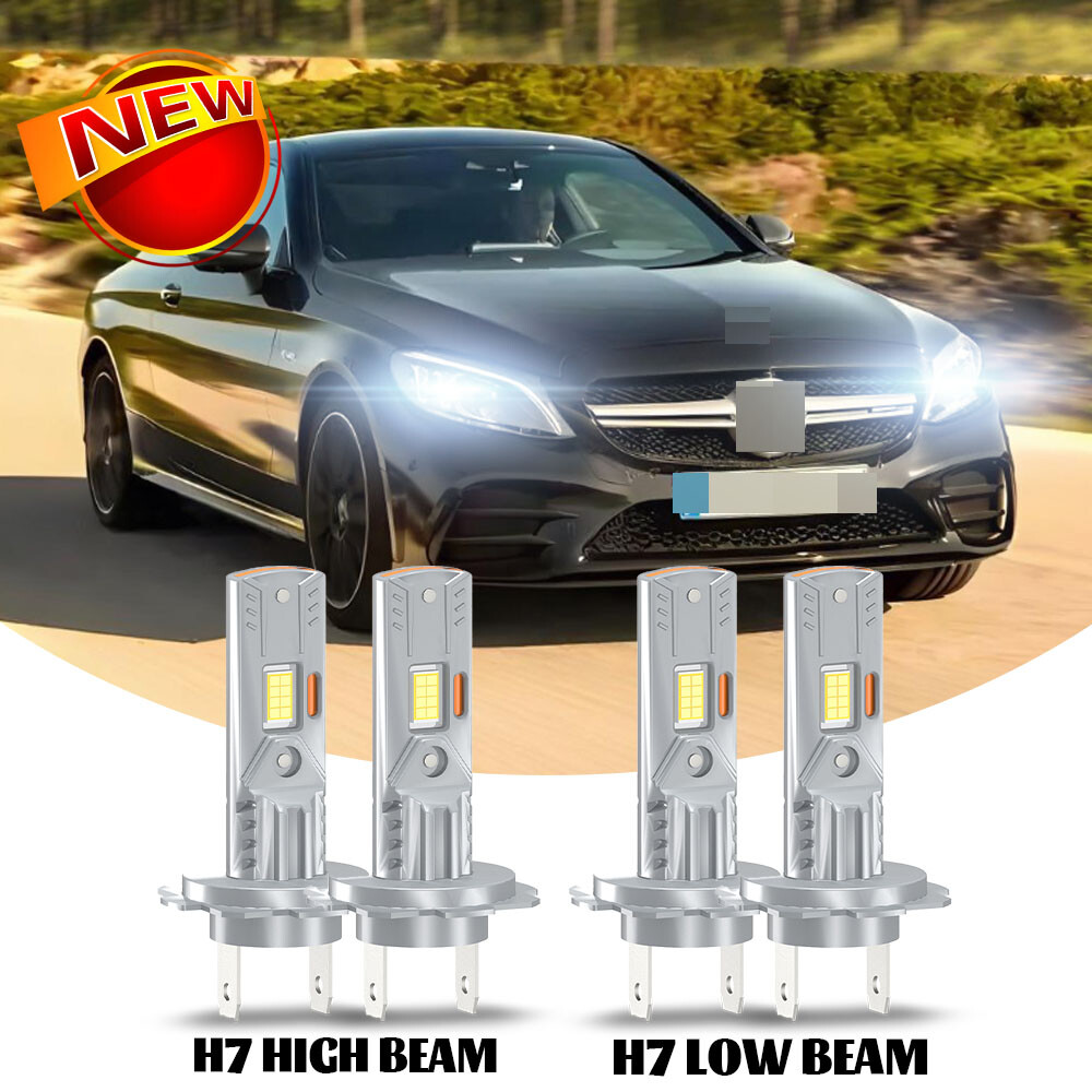 4x H7 10000K LED Headlight Kit High Low Beam Bulbs 3300000LM White Super Bright