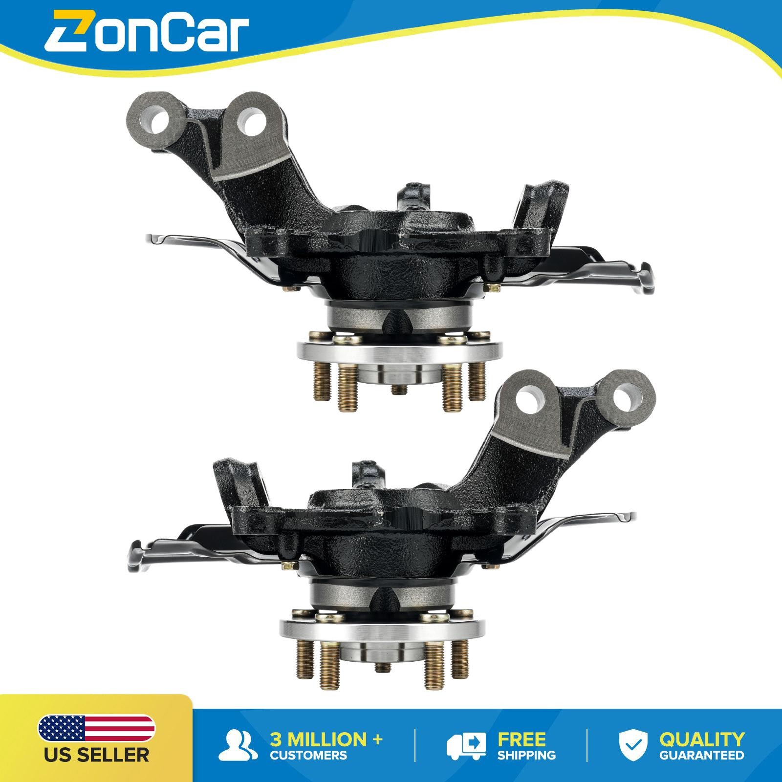 Front Steering Knuckles & Wheel Hub Bearings for 2009-2018 Toyota Corolla Matrix