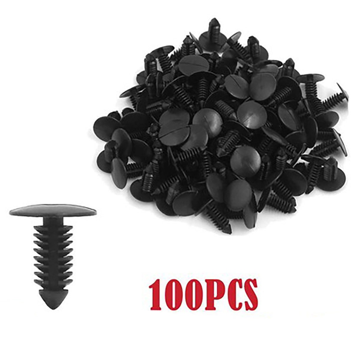 100x Black Plastic Rivets Fasteners 8mm Dia Hole For Car Auto Bumper Fender New
