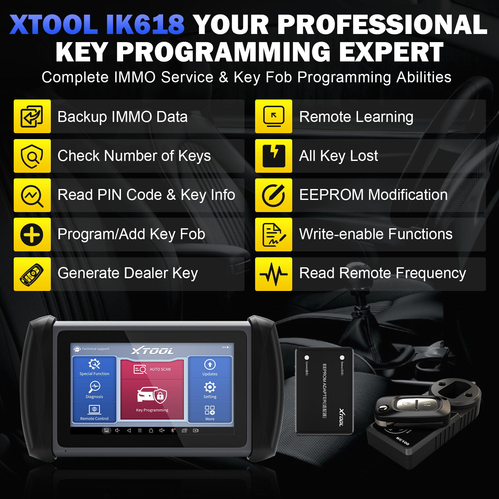 XTOOL IK618 Key Programmer Bidirectional Diagnostic Tool OBD Code Reader Scanner