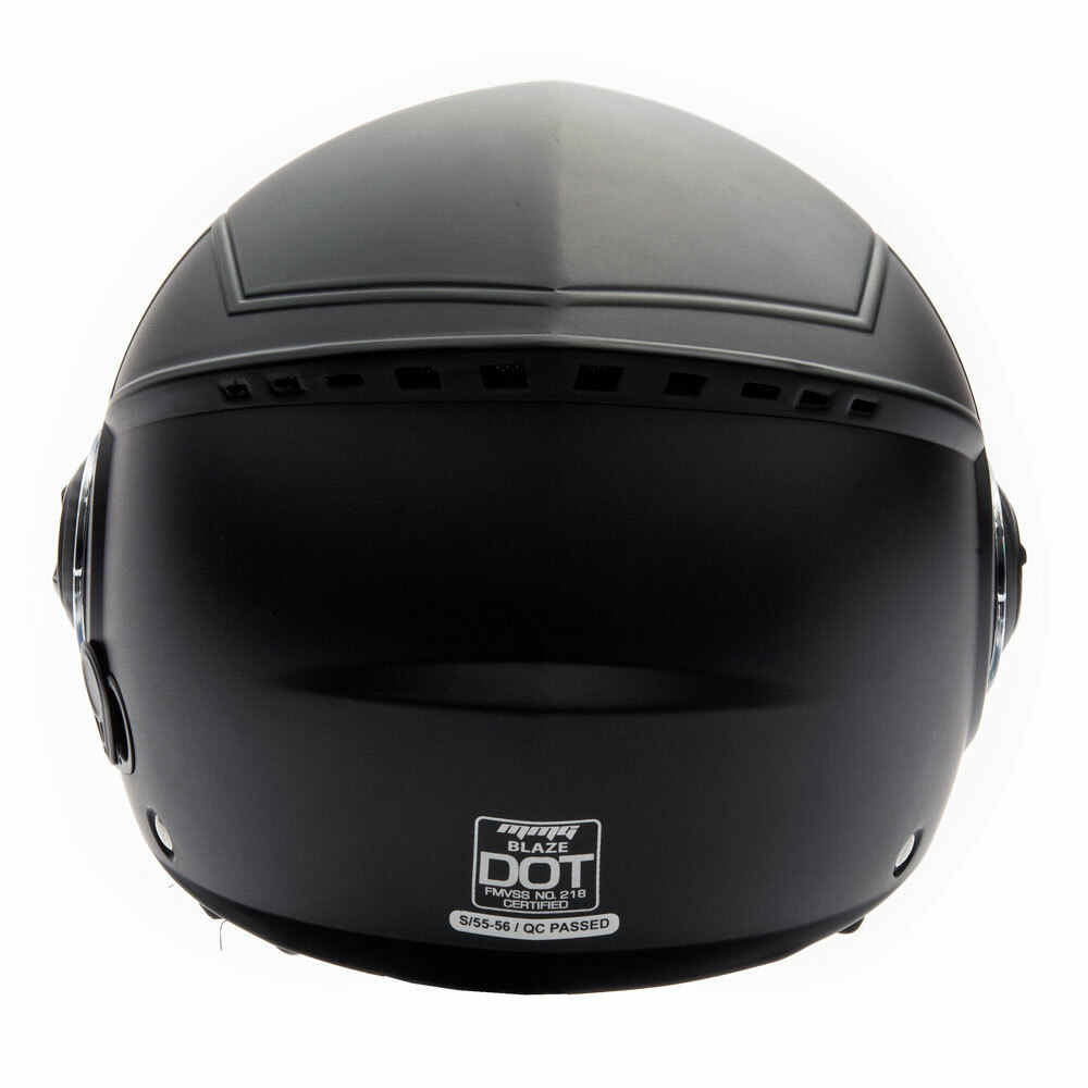 MMG Motorcycle Scooter Pilot Open Face Flip-Up Helmet DOT – Matte Black Large