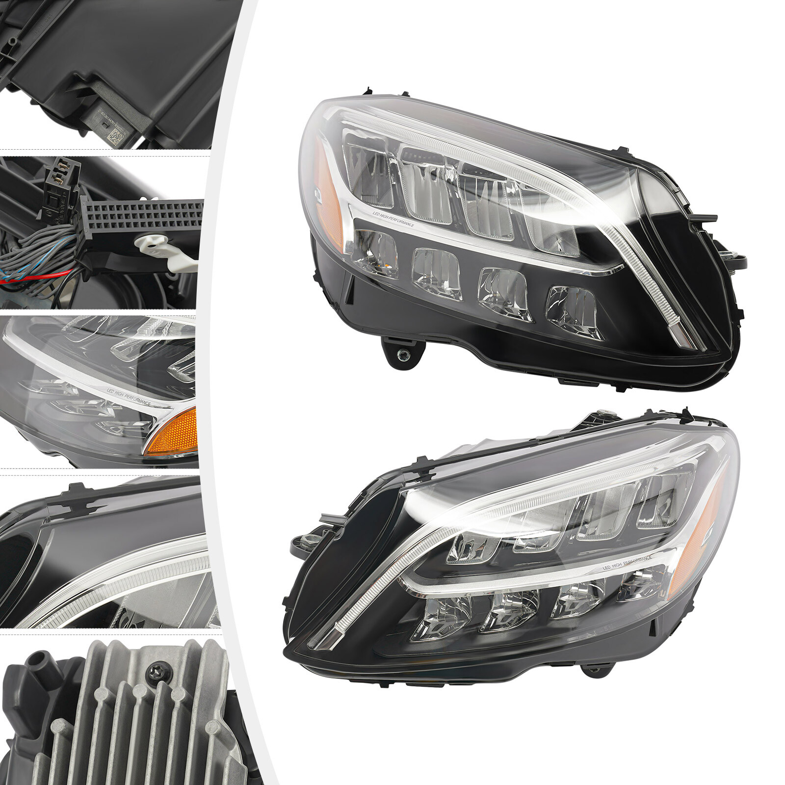 For 2019-2021 Mercedes Benz C-Class C300 W205 Full LED Headlight Headlamps LH/RH