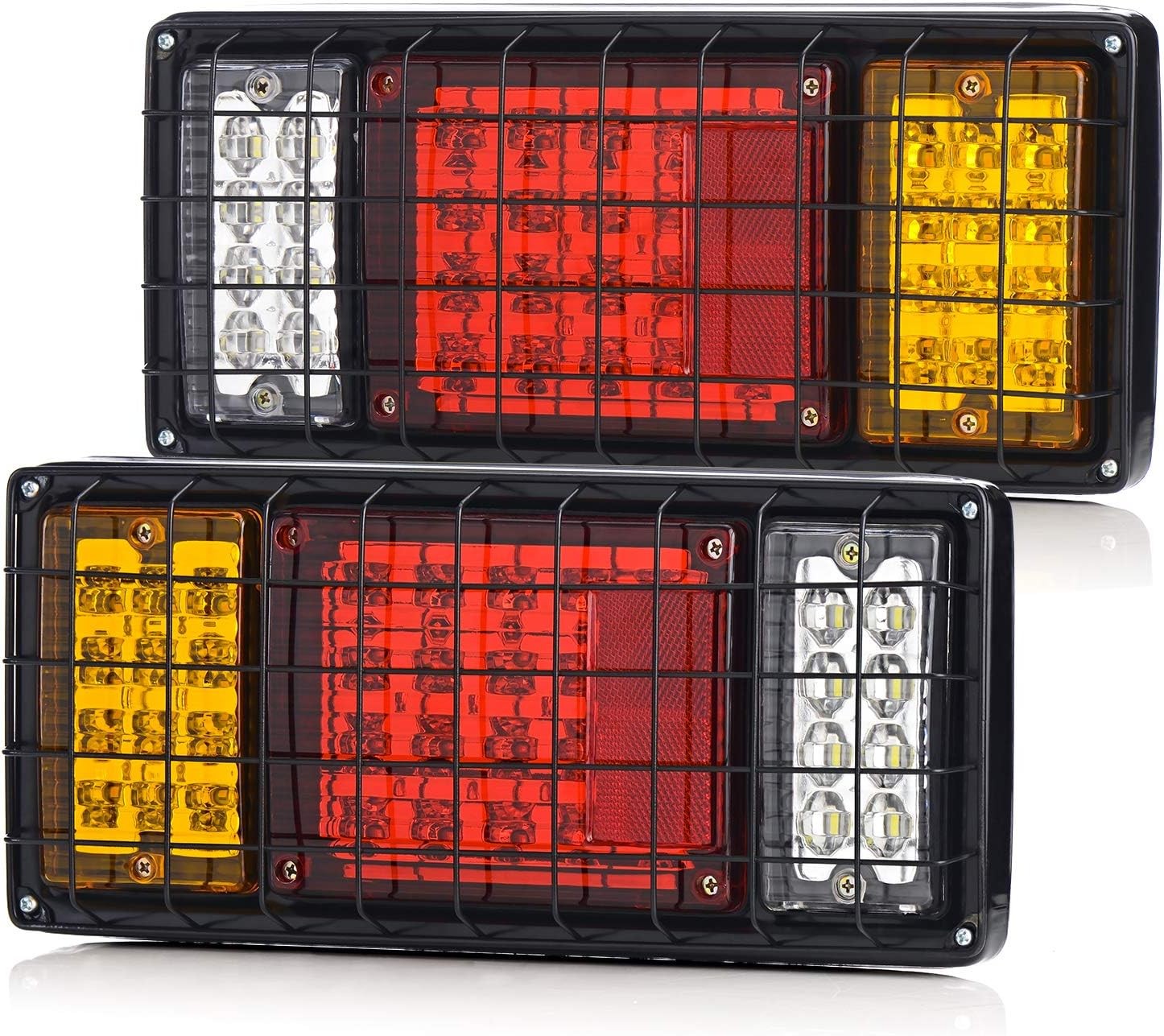 Pair 40 LED Tail Turn Signal Brake Reverse Lights 10-30V Truck Trailer RV Camper
