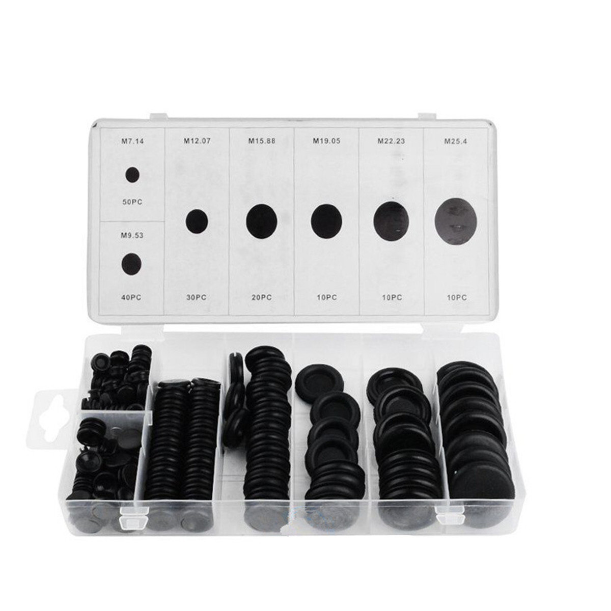 Car Rubber Grommet Firewall Hole Plug Electrical Wire Gasket 170Pcs/Set Black