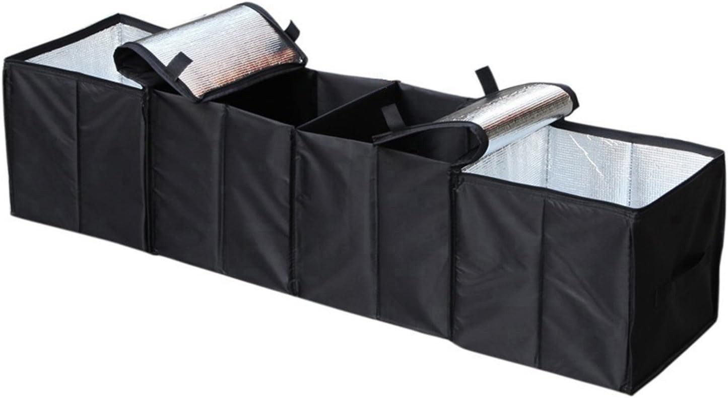 Cargo Foldable Multi Compartment Fabric Car Truck Van SUV Storage Basket Trun…