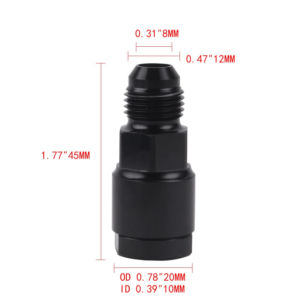 8AN 6AN Male to 3/8 5/16 Fuel Rail Adapter EFI Fitting Quick Disconnect Screw On