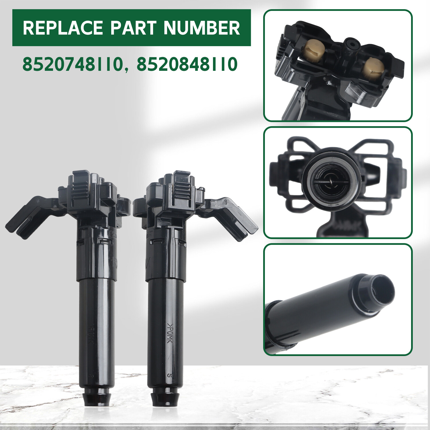 Right & Left Bumper Headlamp Washer Actuator for Lexus RX350 RX450h 85207-48110
