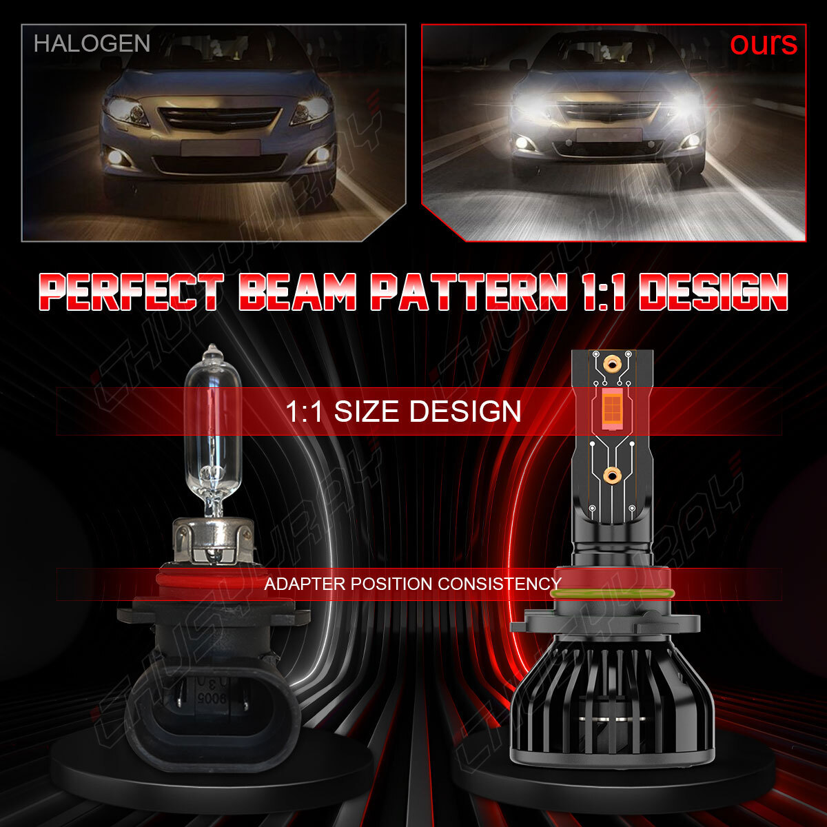 LED Headlight Bulbs Hi/Lo Beam 6000K For Chevy Trailblazer 2003 – 2007 2008 2009