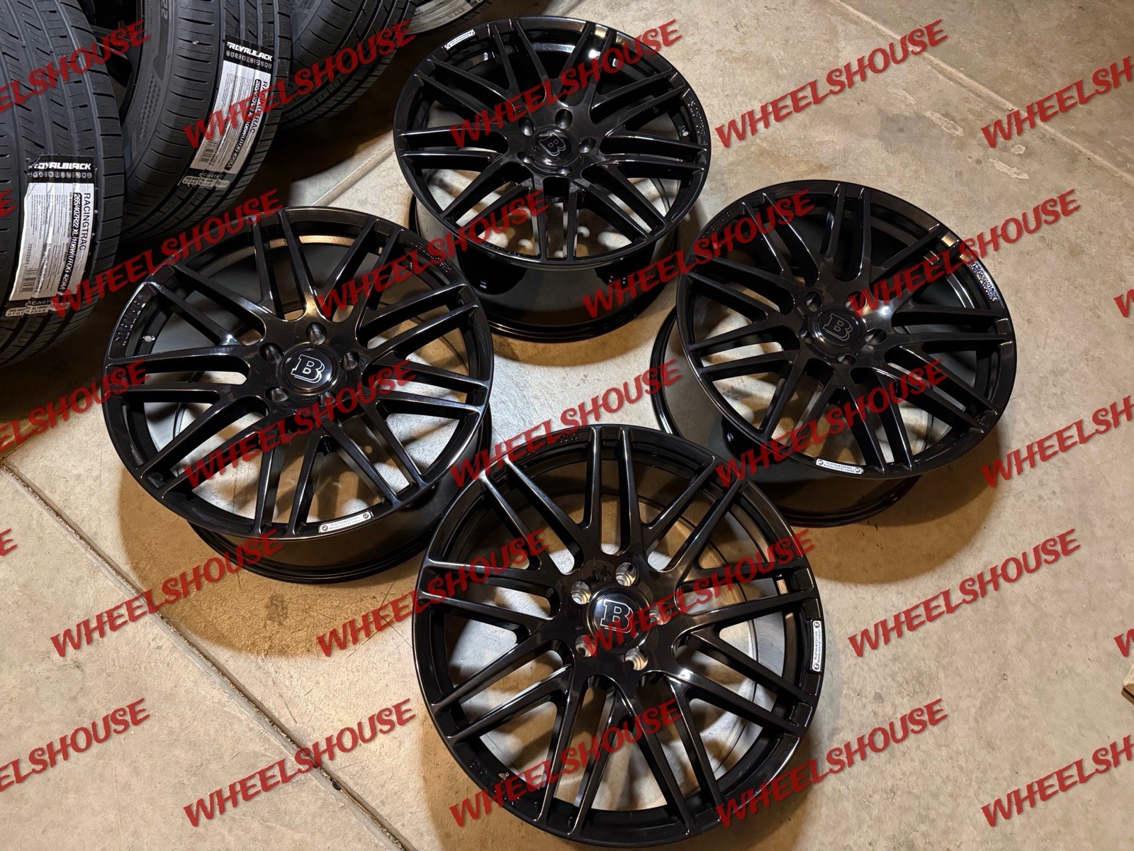 22×10 BRABUS WHEELS GLOSS BLACK RIMS 5×130 G WAGON G500 G550 G55 G63 FULL SET