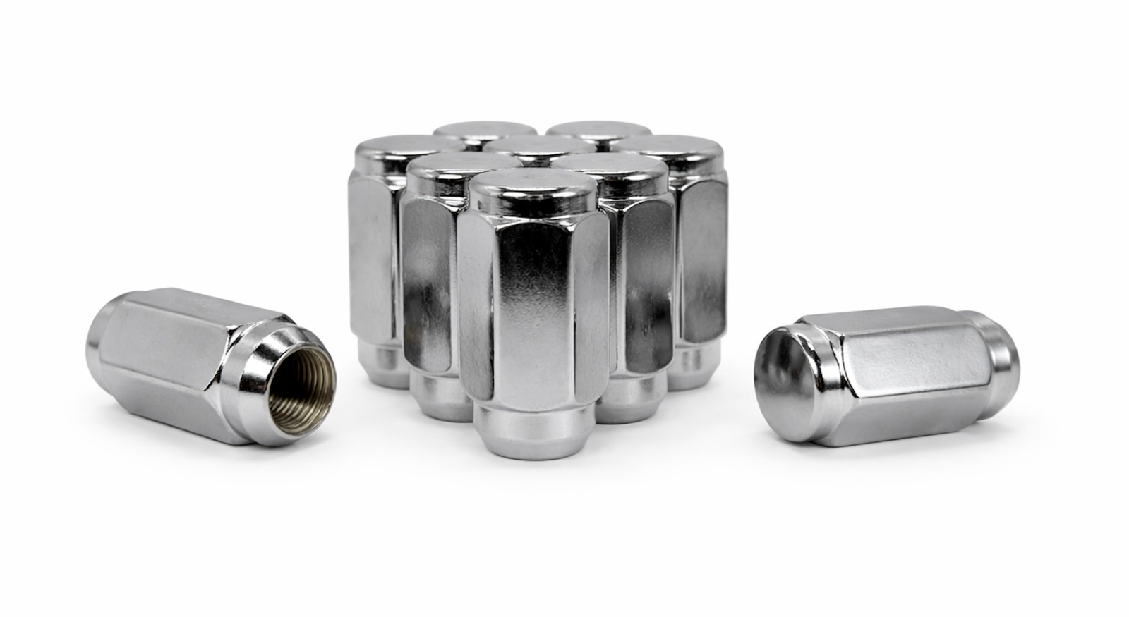 24 Pack 14×1.5 Chrome Duplex Long Acorn Lug Nuts 22mm 7/8″ Hex 1.88″ XL Tall