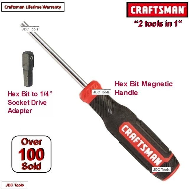 Craftsman Magnetic Driver Handle 1/4″ Screwdriver / Nut Driver Bit Tool