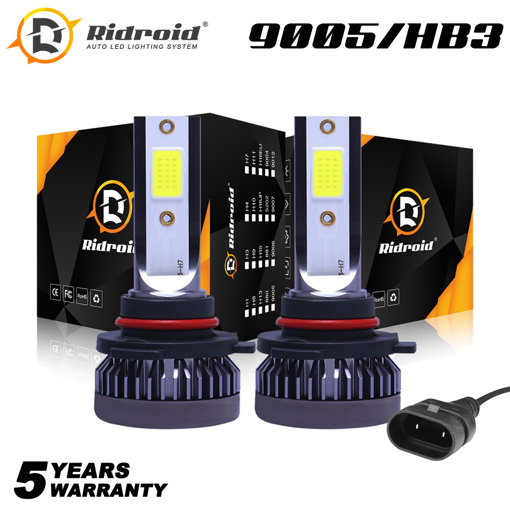 2PCS Mini 9005 HB3 LED Headlight Bulbs 120W 12000LM High Low Beam 6000K White