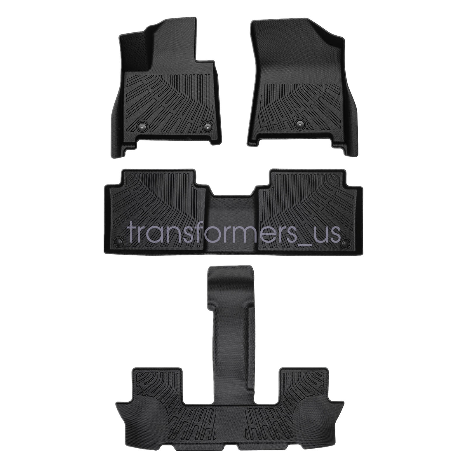 TPE Floor Mats Liner All Weather Black For 2024-2025 Hyundai Santa Fe Hybrid