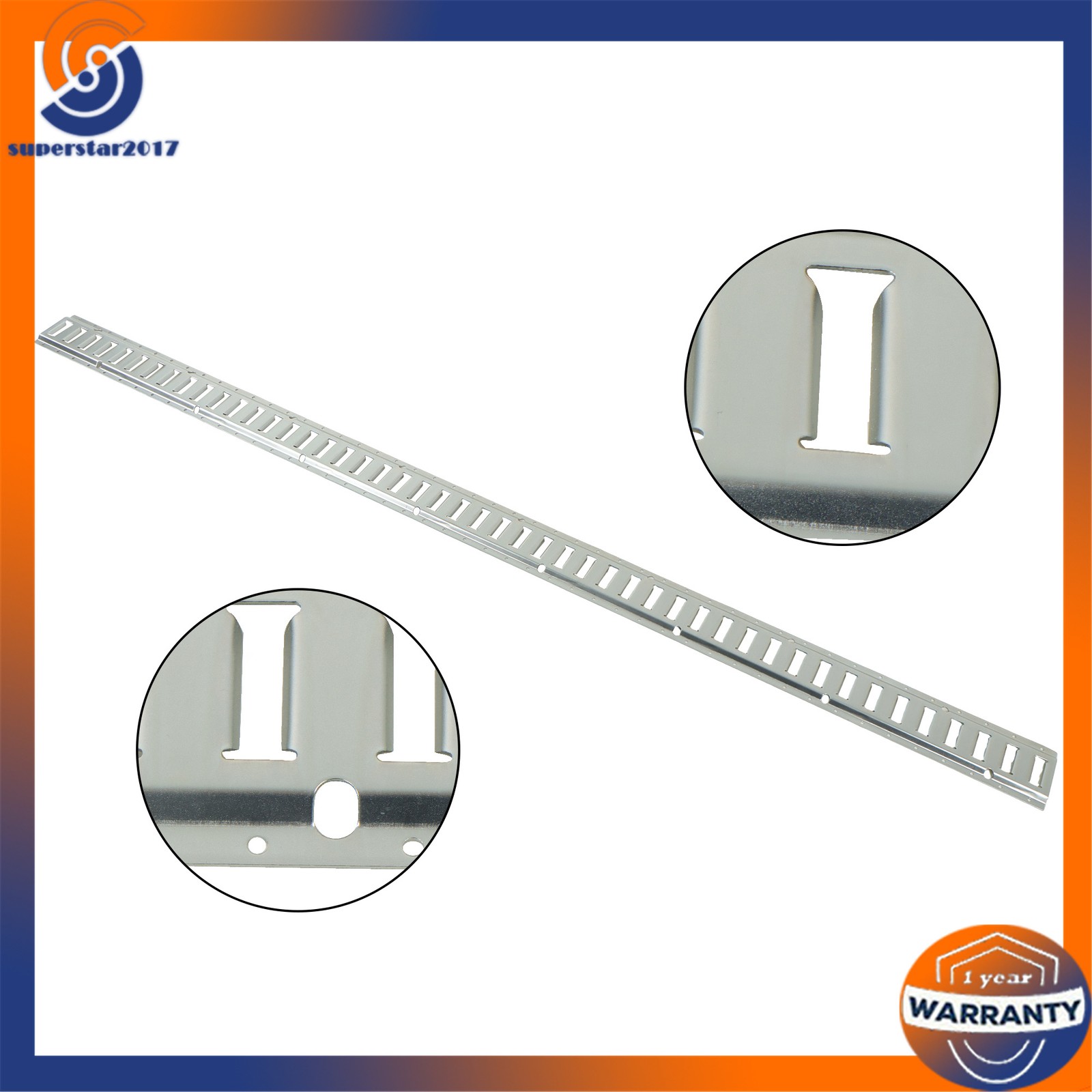 6 Pack 8 Foot Silver E Track Rails, Zinc Plated For Long Cargo Trailer Tie Down