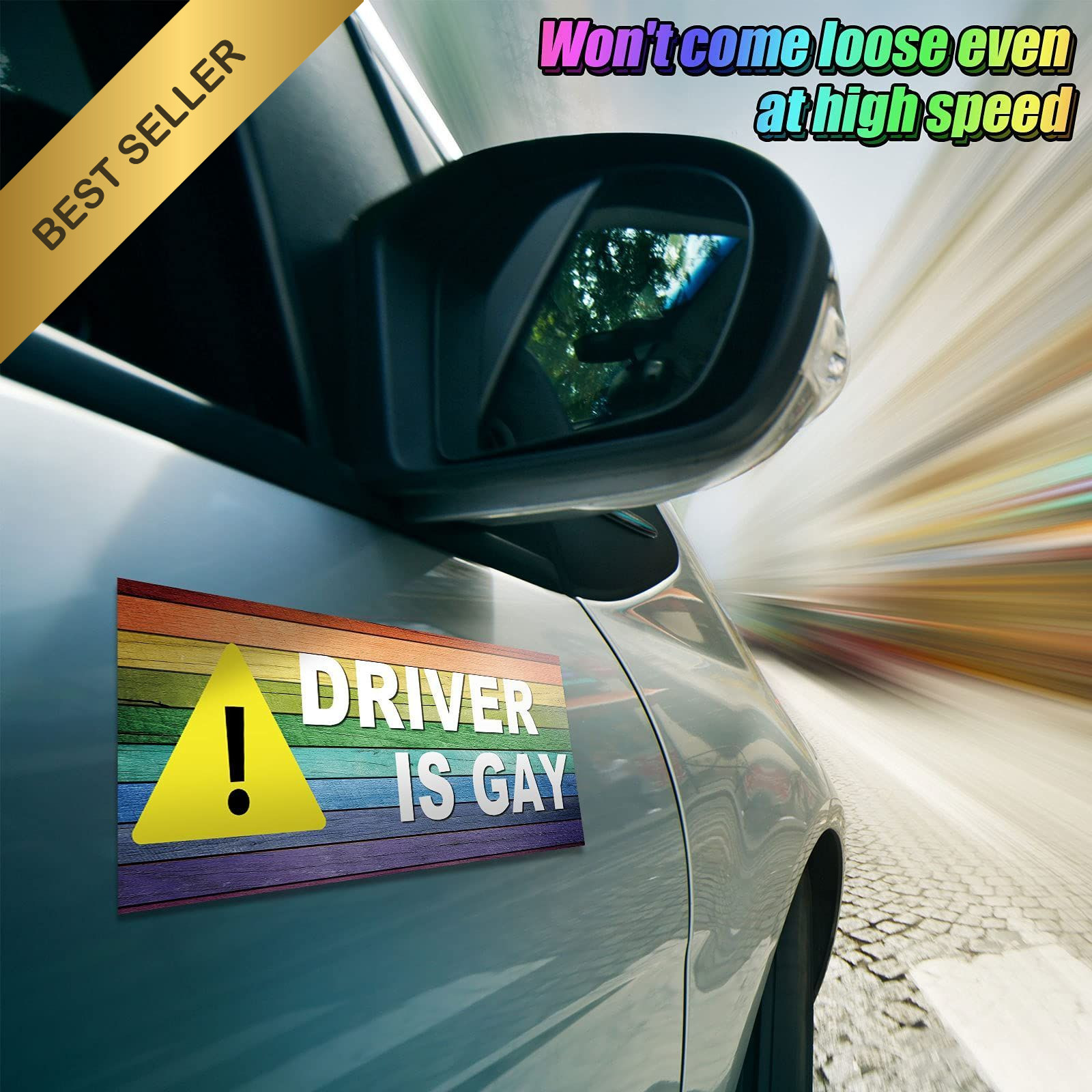 Frienda LGBT Rainbow Bumper Decals Magnetic Funny Prank Car Sticker Set 10 Pcs