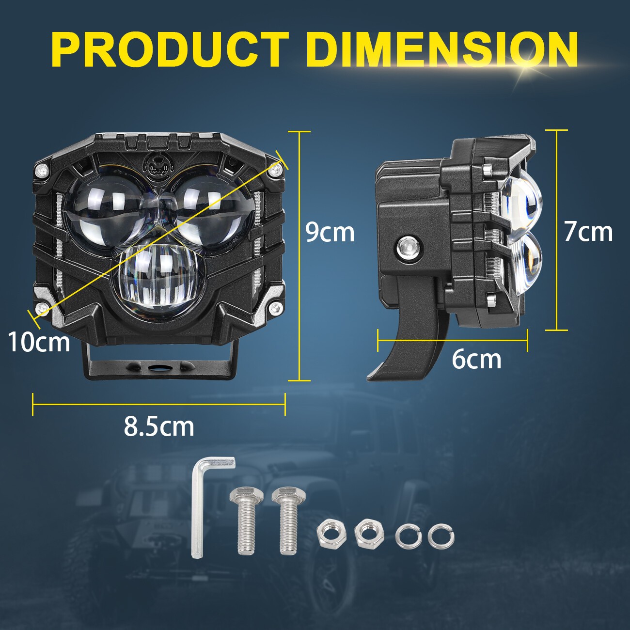 For Ford Bronco Trucks ATV UTV SUV 2PCS LED Work Lights Pods Spot Flood White