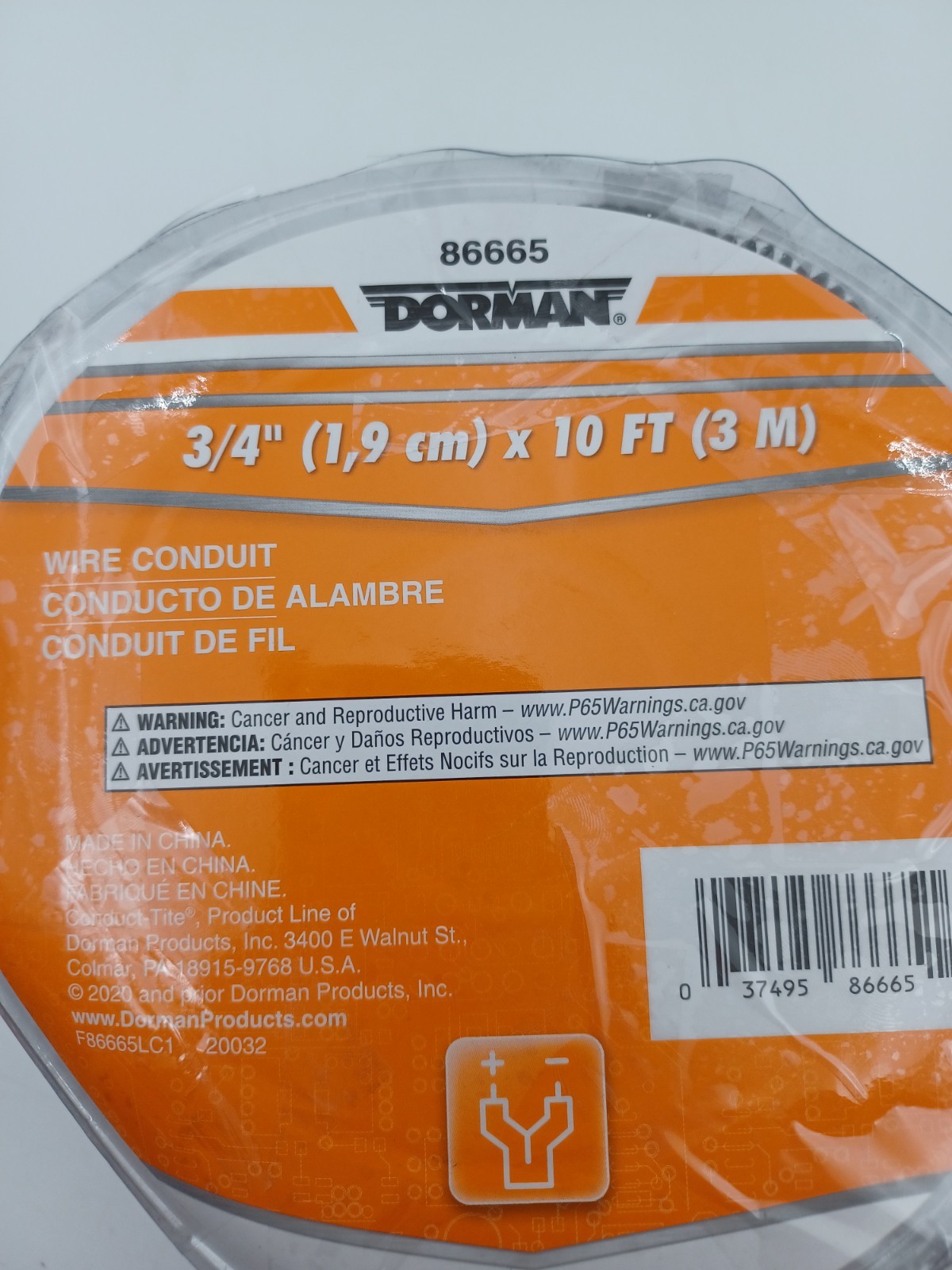Dorman Conduct‑Tite 86665 Split Wire Conduit – 3/4″ x 10 ft Flexible Black Loom