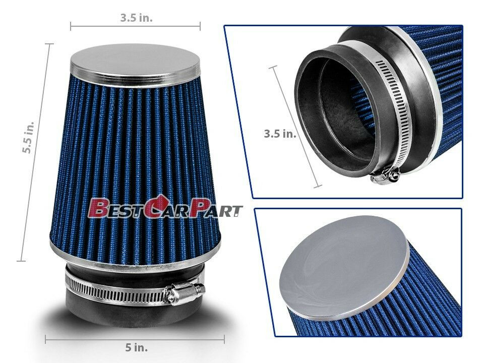 3.5 Inches 3.5″ 89 mm Cold Air Intake Narrow Cone Filter Quality BLUE Toyota
