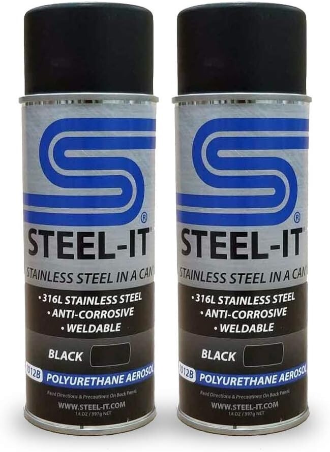 Steel-it 1012B Black Polyurethane Stainless Steel Spray 14oz Can Pack of 2