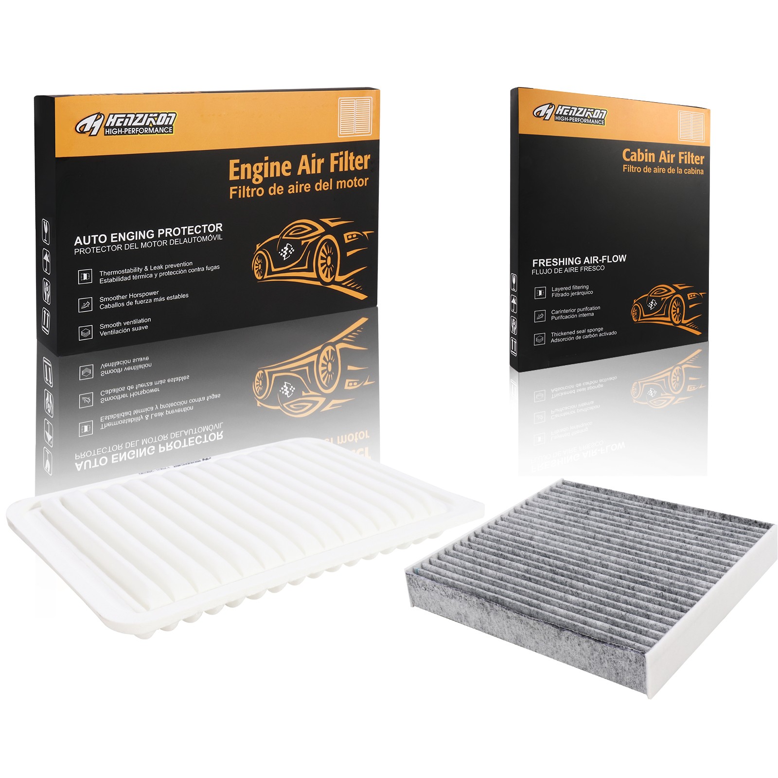 Cabin & Engine Air Filter Kit 17801-0H050 For Toyota Camry Venza 4 cylinders