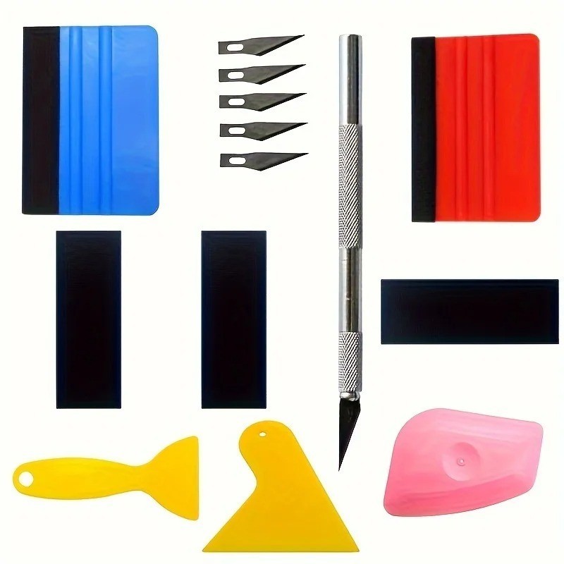 Car Window Tint Kit Vinyl Wrap Tools Squeegee Vehicle Film Application Set