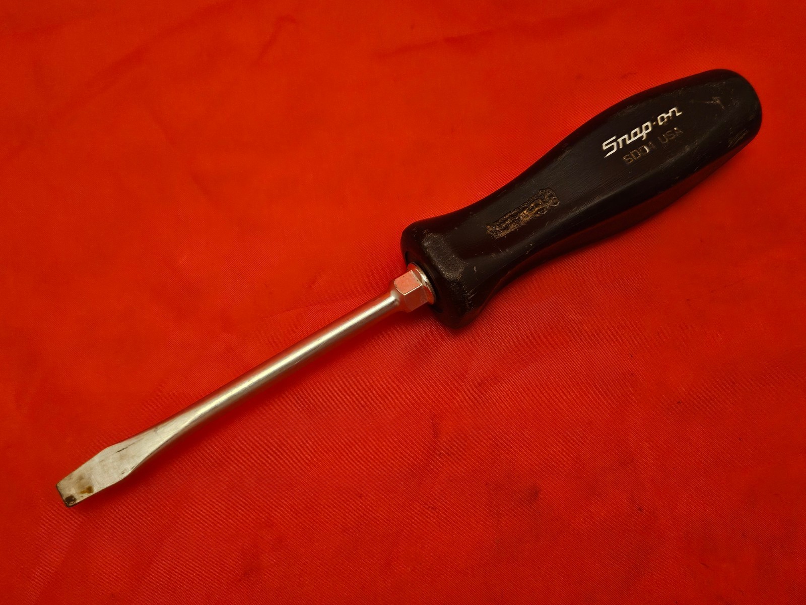 Snap-on SDD4 1/4″ Flat Slotted Head Screwdriver Black Hard Handle USA S5