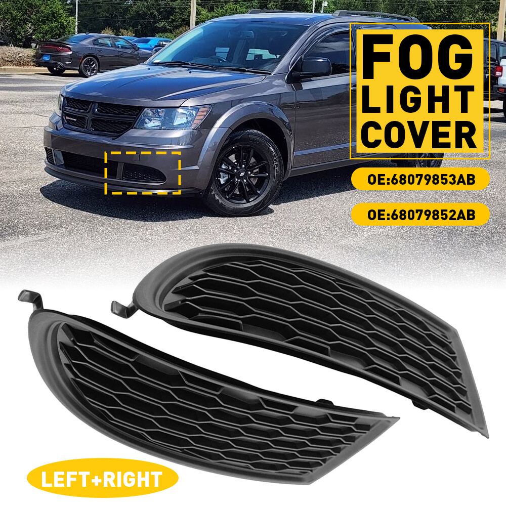 Pair Front Left Right Side Fog Light Grille Cover for Dodge Journey 2014-2020