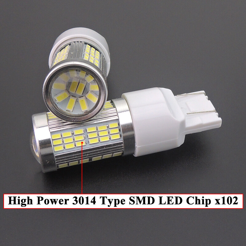 2pcs Xenon White High Power 102-SMD LED Bulbs for Fiat 500 Daytime Running Light