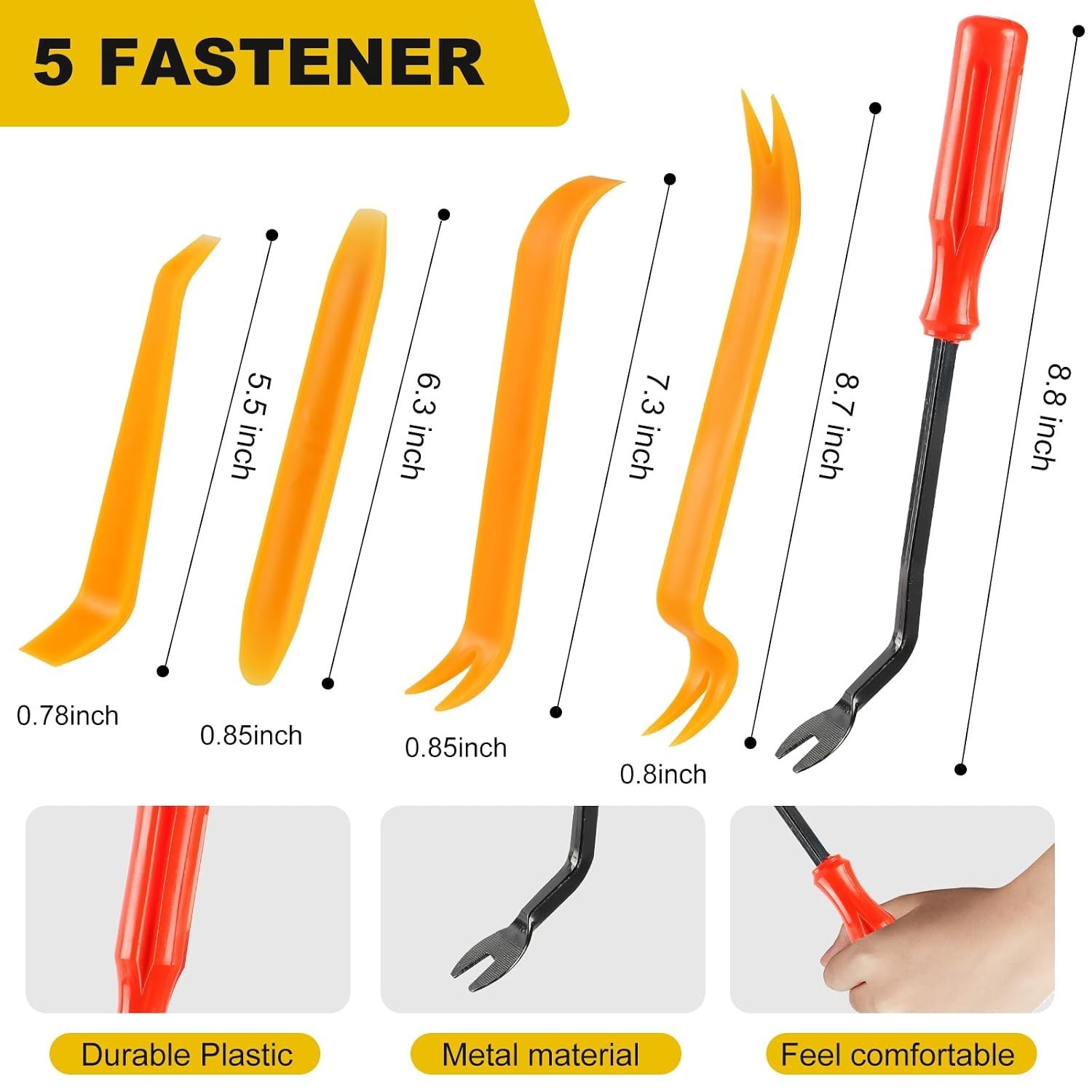 Durable 100 PCS Nylon Bumper Retainers with 5 Removers – Ideal for All Vehicles