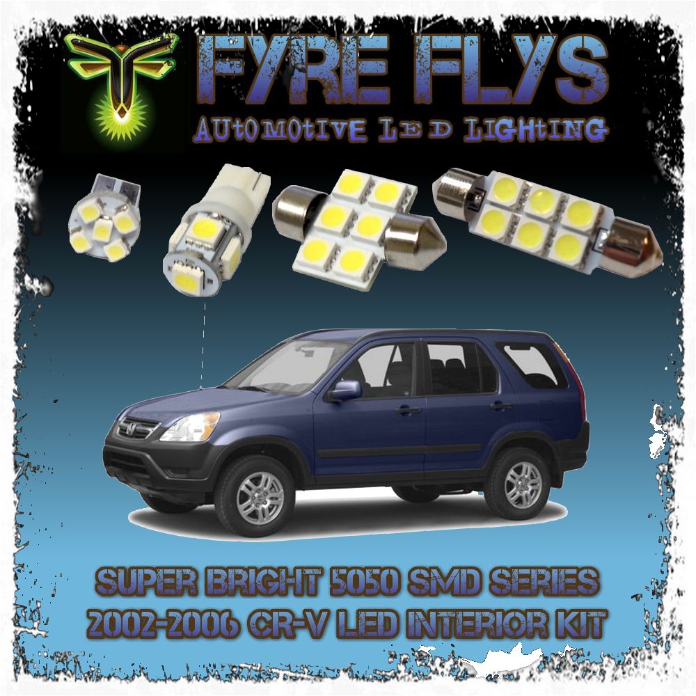 White LED interior lights package kit for 2002-2006 CR-V 6 pcs 5050 series SMD