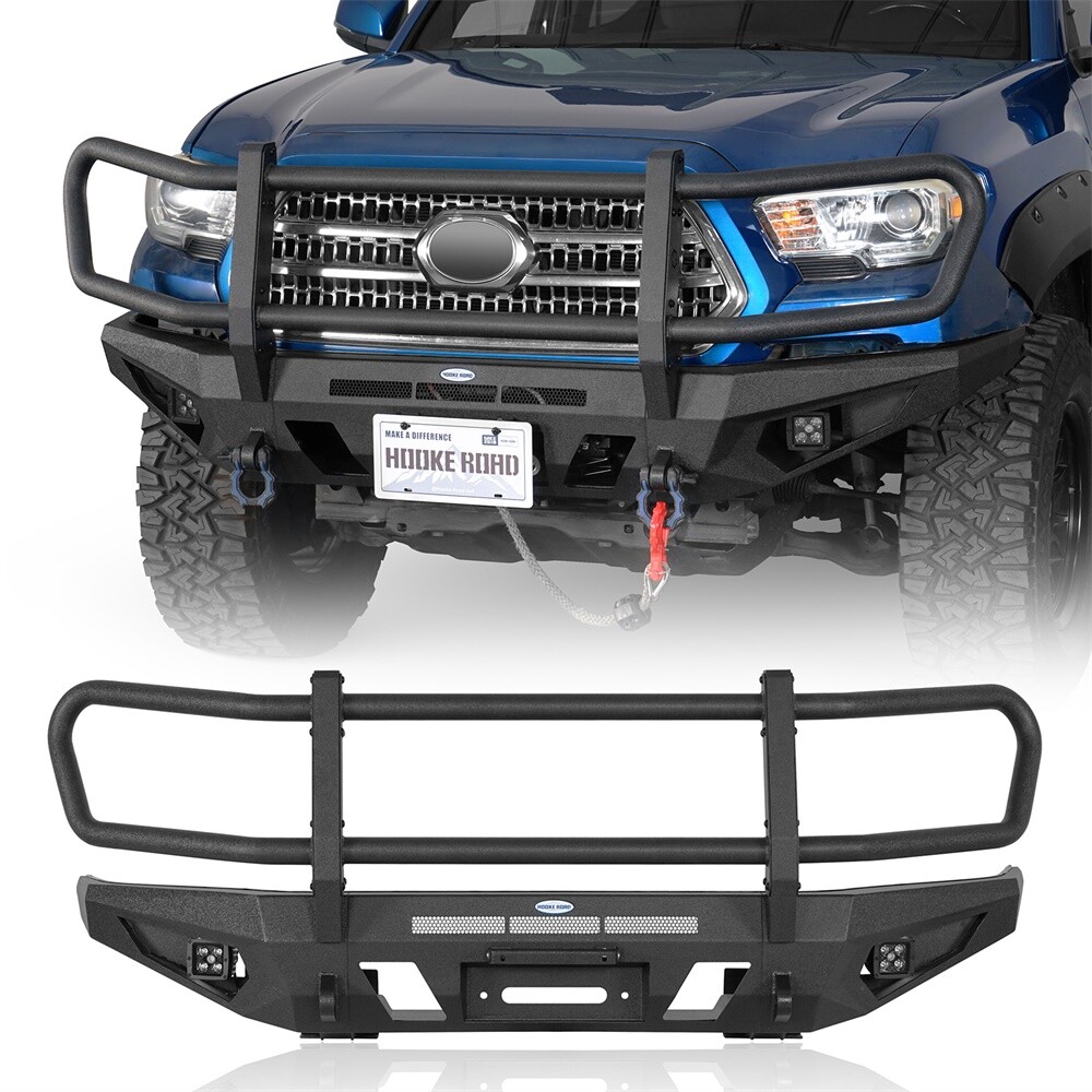Hooke Road Front Rear Bumper w/Swing Arms Tire Carrier Fit Toyota Tacoma 16-23