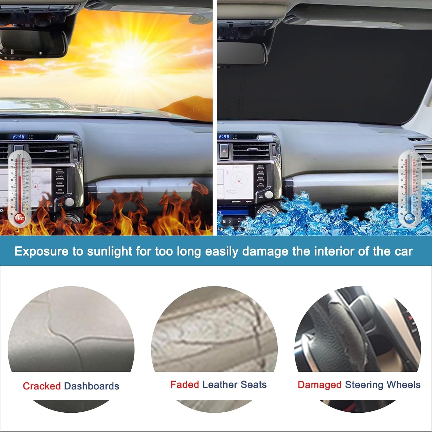 Windshield Sunshade for Toyota 4Runner, Custom Fit & Foldable (not specified)